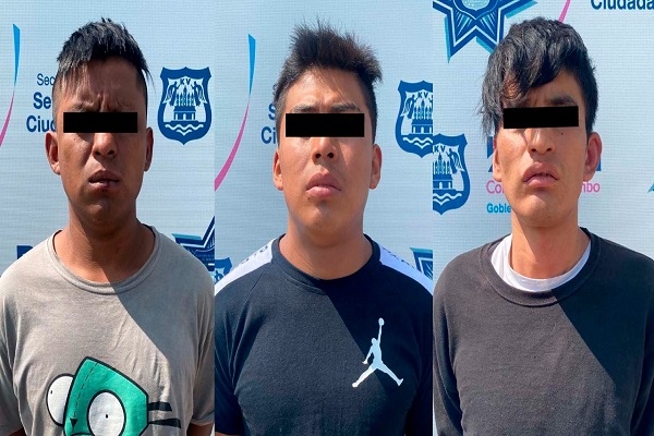Capturan a cuarteto de asaltantes de transporte público en Puebla