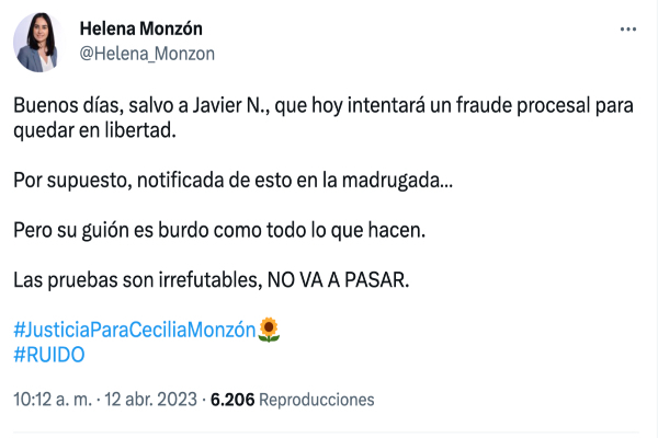 Javier “N” busca fraude procesal para salir de prisión, acusa Helena Monzón