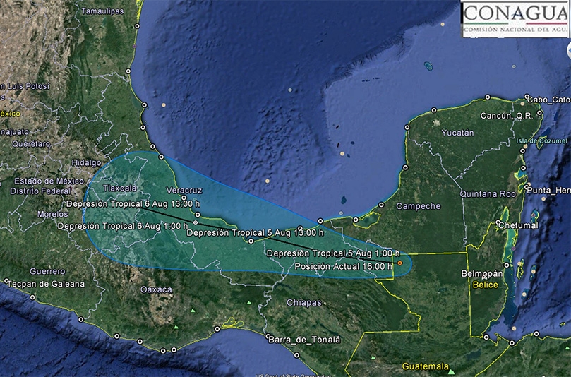Depresión tropical “Earl” llega a Puebla con tormentas intensas