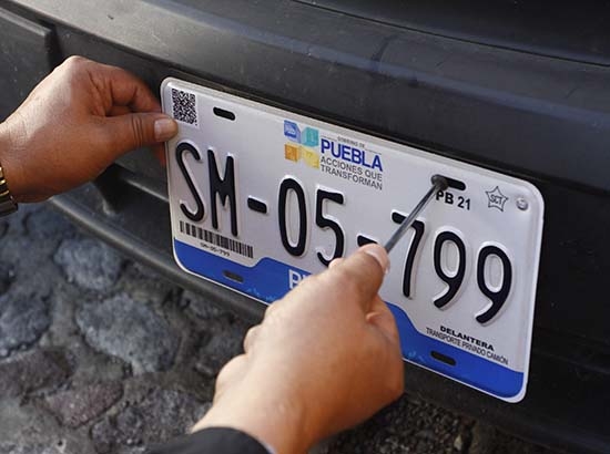Canje de placas en Puebla vence el próximo 30 de septiembre