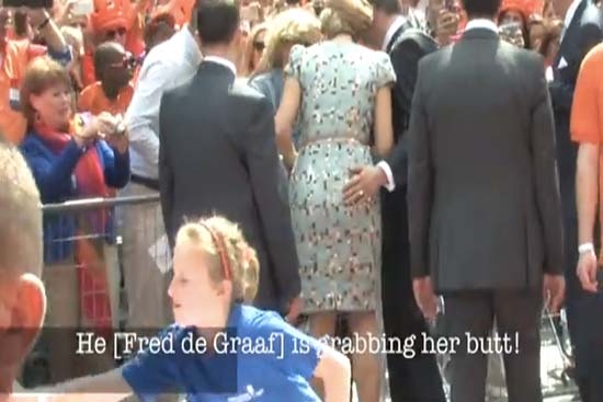 VIDEO: Escandaliza manoseo de alcalde a la reina de Holanda