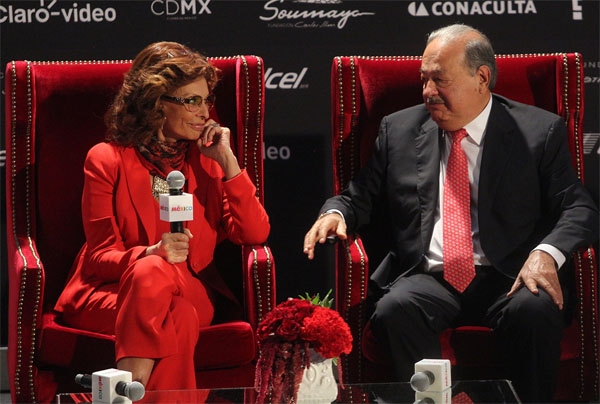 Sofía Loren en México invitada por Carlos Slim