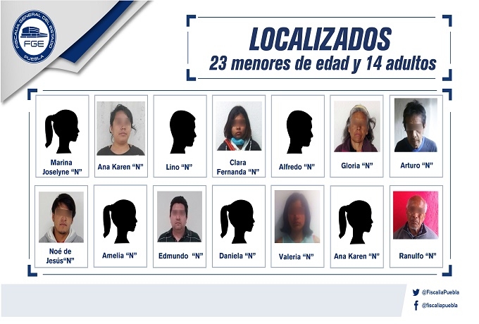 FGE localizó a 37 personas reportadas como extraviadas en Puebla