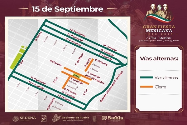 Mil 500 elementos de SSPTM vigilarán los festejos patrios en Puebla