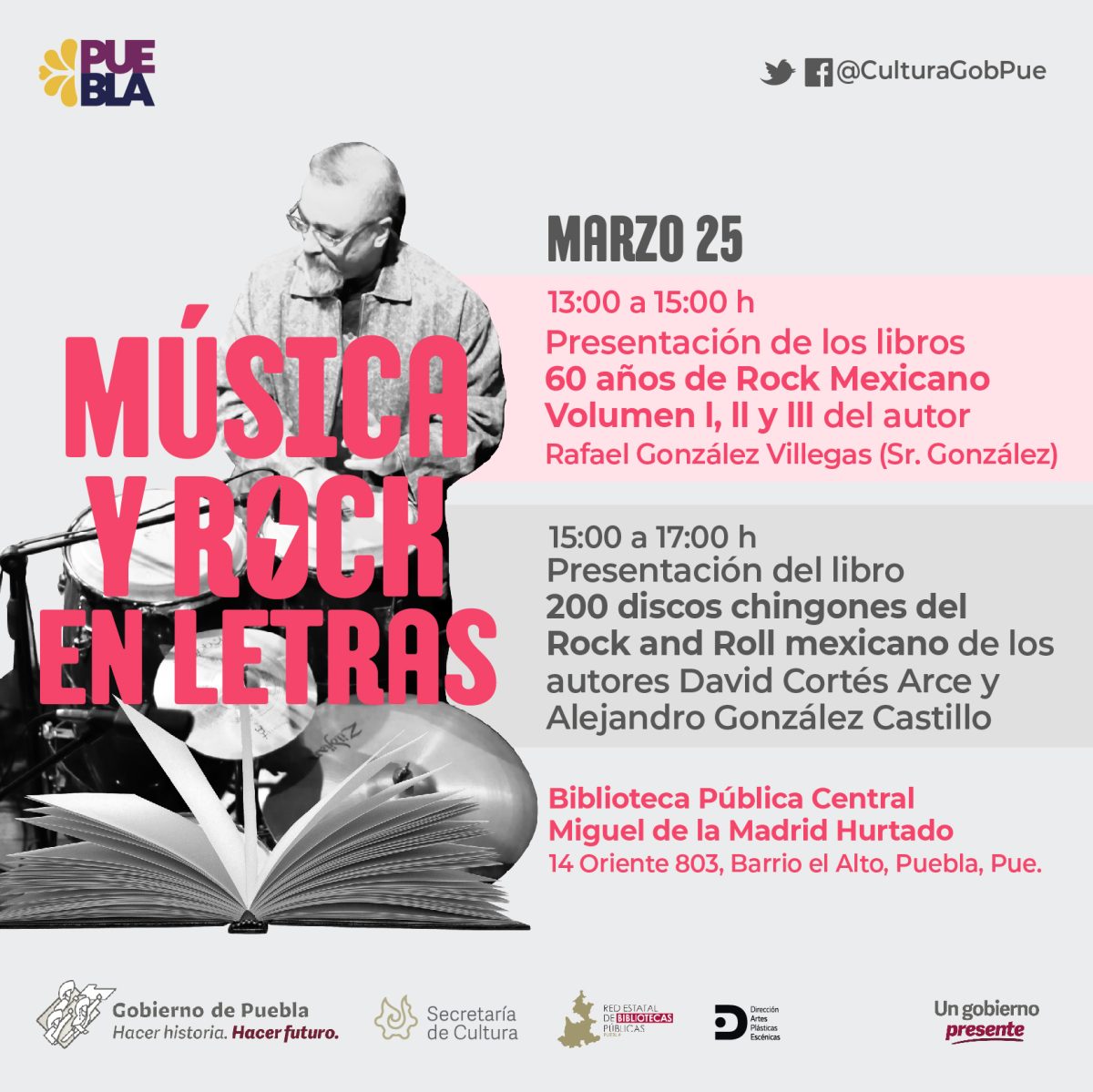 “Sr. González” presentará en Puebla libros sobre la historia del rock en México
