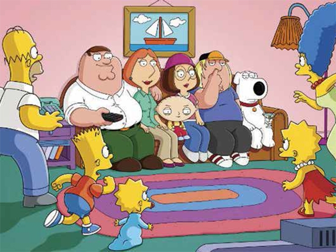 Los Simpson reciben la visita de Family Guy