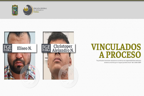 Dos sujetos son vinculados a proceso por homicidio y tentativa en Puebla