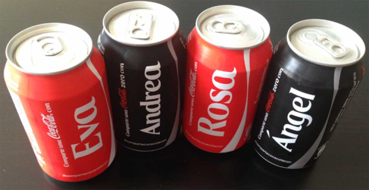Coca Cola presenta nuevos nombres en sus envases
