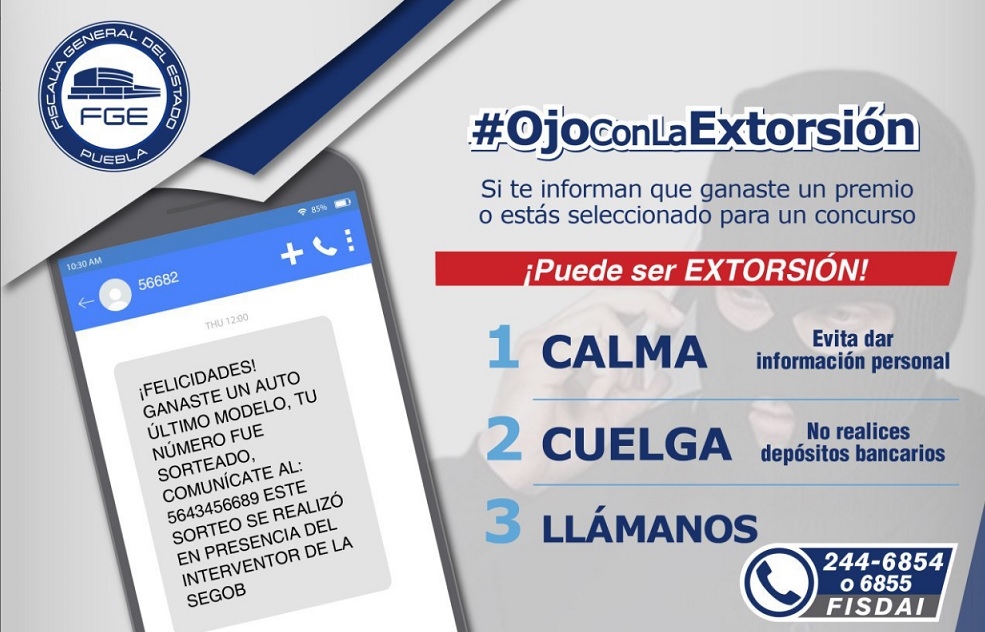 FGE alerta sobre extorsión que anuncia el regalo de un automóvil