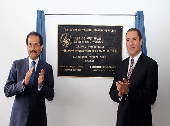 Gobernador y rector inauguran edificio multiaulas de la BUAP en Tehuacán