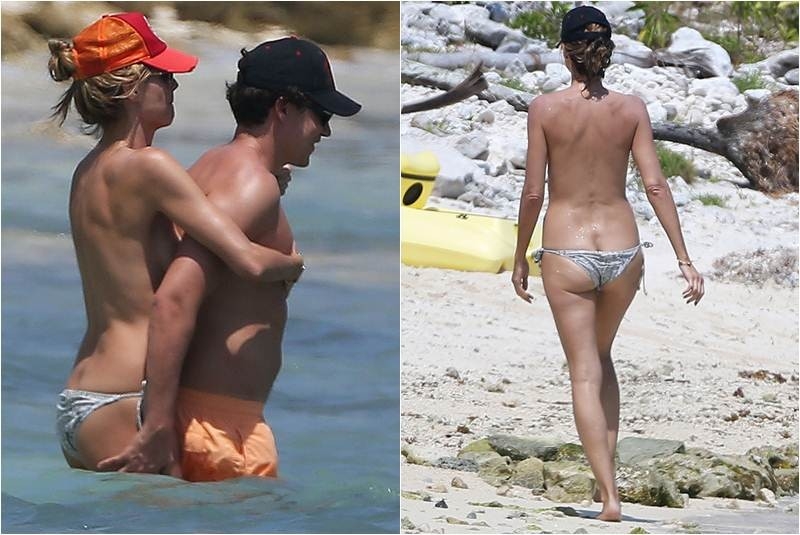 Heidi Klum pasea en bikini por playas mexicanas
