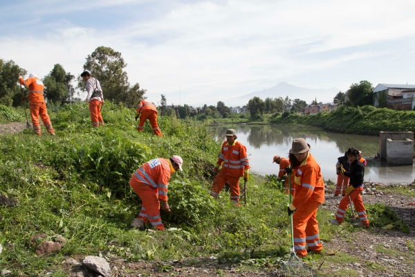 Ayuntamiento de Puebla retira 4.5 toneladas de basura de la zona de Puente Negro