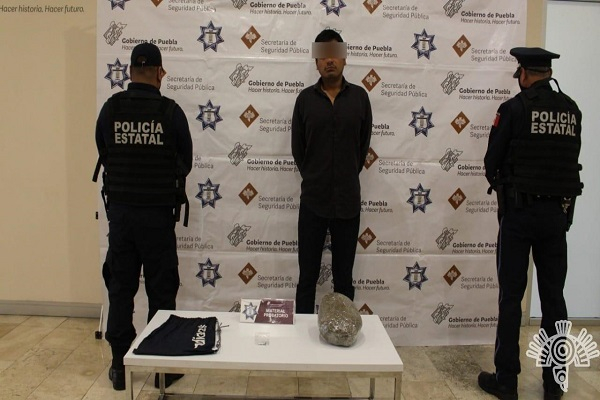 Sujeto en posesión de marihuana fue asegurado en San Andrés Cholula