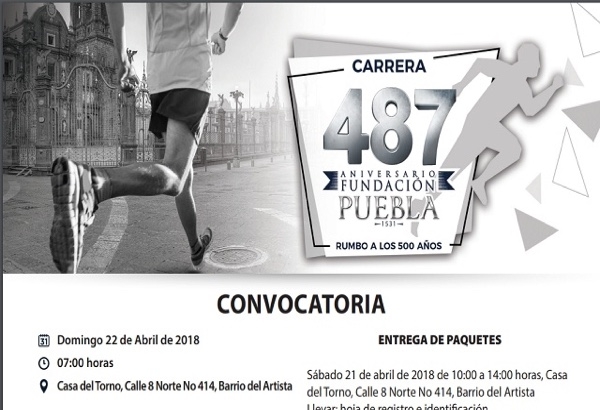 Organizan carrera para conmemorar el 487 aniversario la Fundación de Puebla
