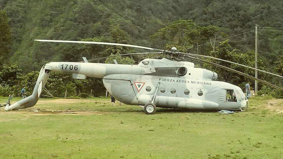 Helicóptero con ayuda se accidente las montañas de Chiapas