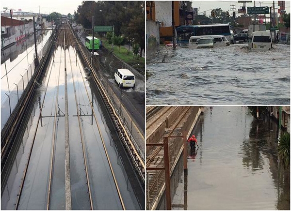 Tormentas anegaron autopista a Puebla y el oriente del DF