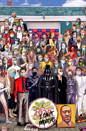 Artista recrea mural con personalidades fallecidas en 2020