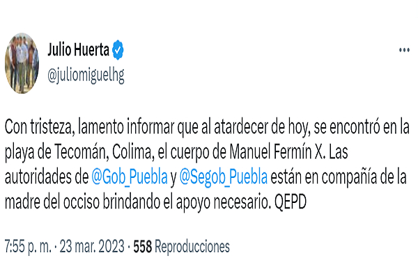 Hallan cuerpo de joven poblano que se ahogó en playa de Colima