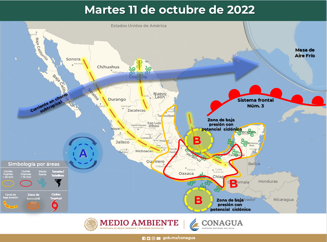 Por ciclón tropical Julia, Puebla registrará lluvias fuertes hasta por cuatro días