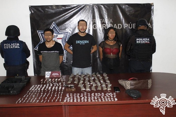 SSP Puebla capturó a cómplices de “El Moi” con 250 dosis de droga