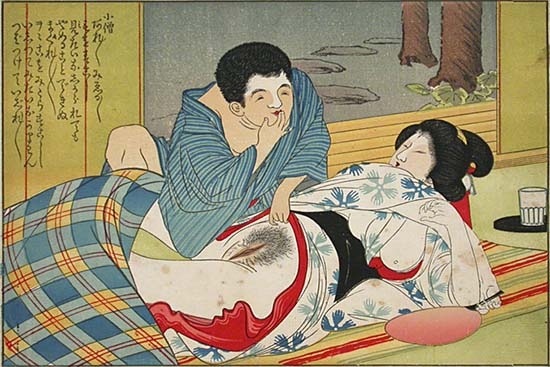 Arte shunga, estampas de primavera sexual