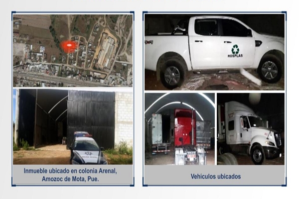 Hallan bodega donde guardaban tractocamiones robados en Amozoc