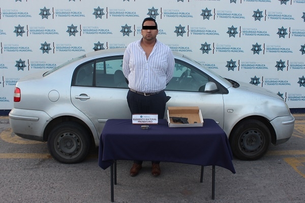 Policía aseguró a hombre con pistola y cartuchos útiles en San Manuel