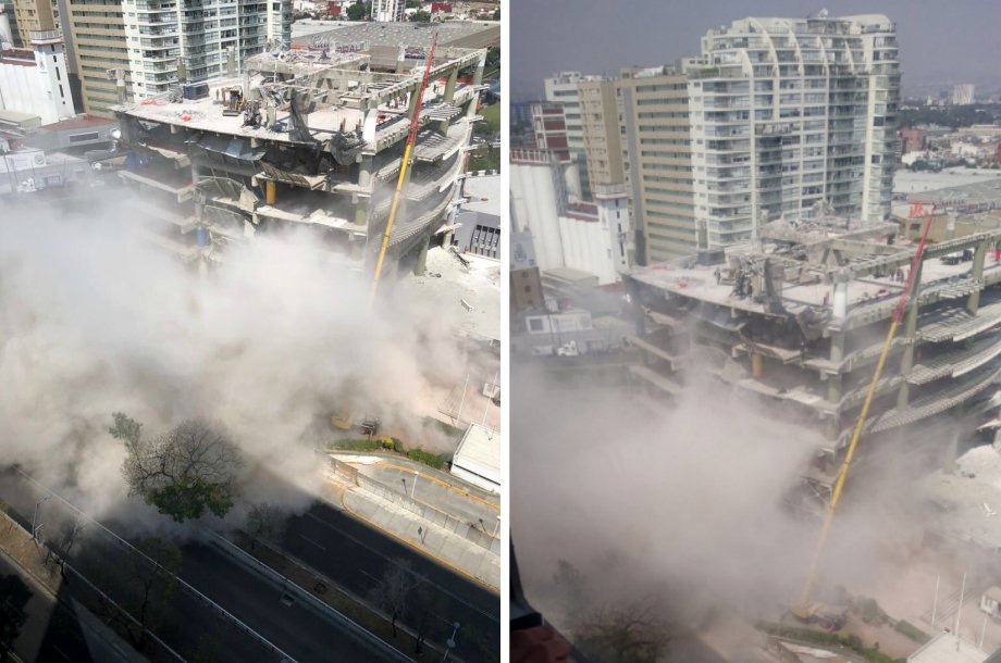 VIDEO: Susto en Polanco por derrumbe de edificio en construcción