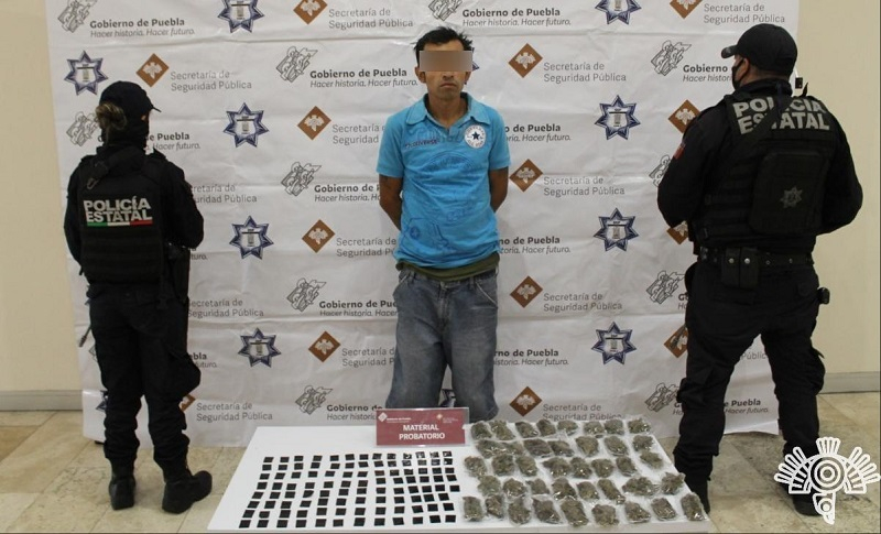 Policía capturó a “El Furcio”, vendedor de drogas en colonias del sur de Puebla