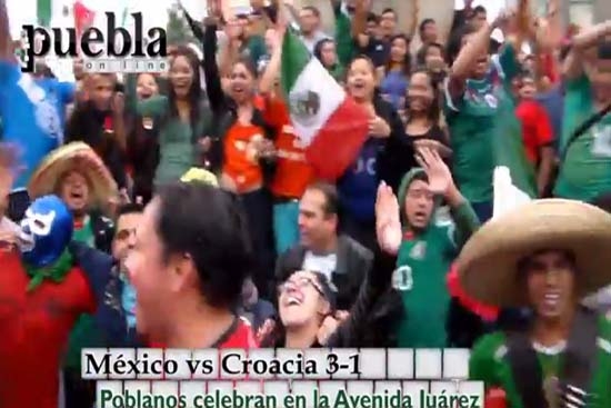 México vs Croacia 3-1, Mundial Brasil 2014: Poblanos celebran el triunfo