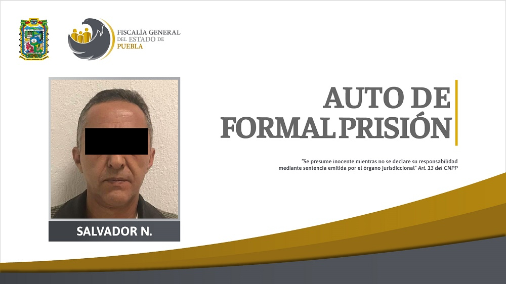 Formal proceso a sujeto que mató en Puebla a su esposa de un balazo
