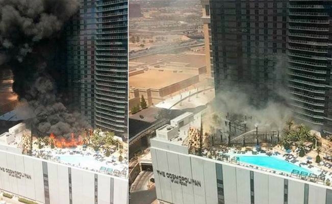 Controlan incendio en zona de piscina de un hotel de Las Vegas