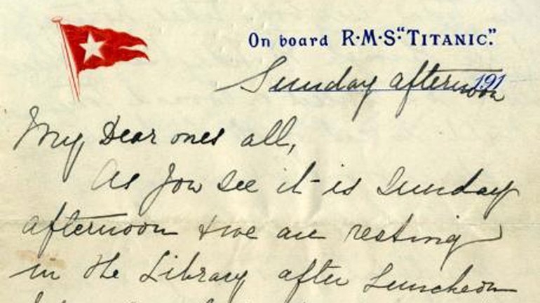 Titanic: Subastan carta escrita antes del hundimiento