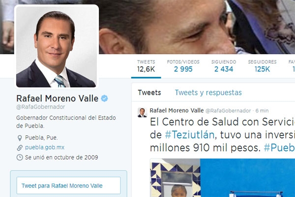 Moreno Valle, el 5º gobernador más influyente en redes sociales: Mitofsky