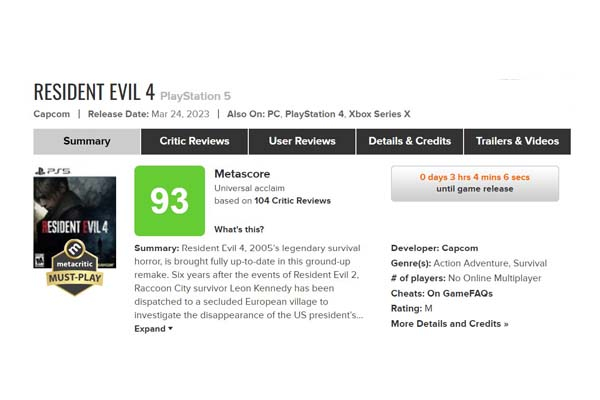 Resident Evil 4 Remake ya se puede descargar en PS4, PS5 y Xbox Series X/S