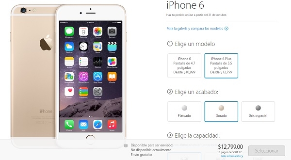 Apple reveló precios para iPhone 6 y iPhone 6 Plus en México