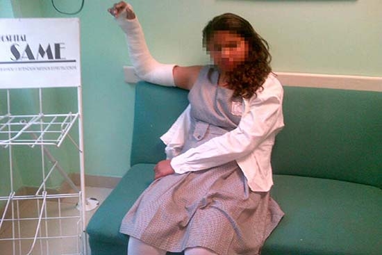 Castigo a alumna de secundaria origina fractura de su brazo