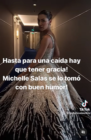 Michelle Salas “presume” caída al lucir su vestido en Cannes