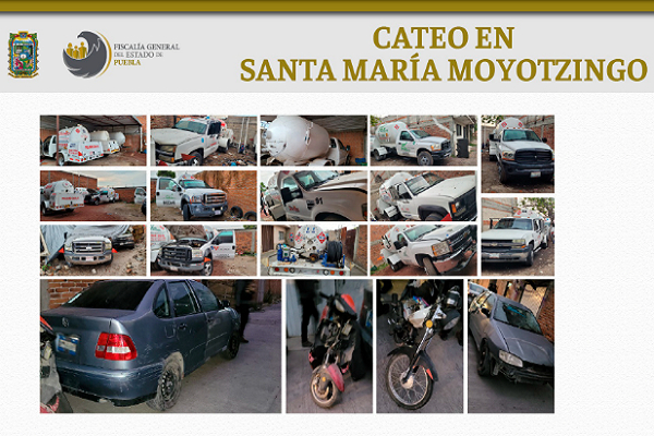 Decomisan pipas de gas y drogas en cateo realizado en Texmelucan