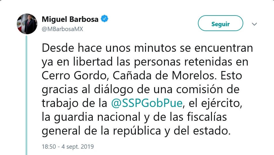 Liberan a los 14 policías retenidos en Cañada Morelos