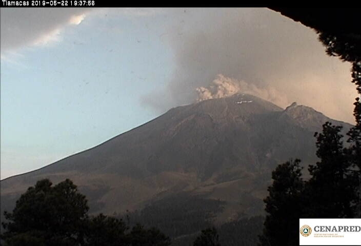 Popocatépetl mantuvo fumarola por más de 30 minutos