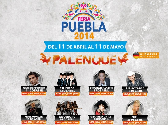 Feria de Puebla 2014: Cartelera y precios para el palenque