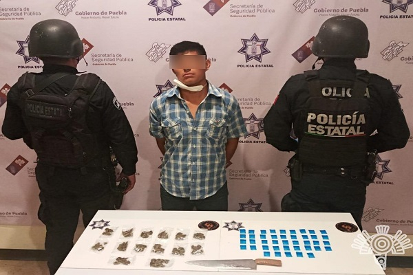Integrante de “Las Bestias” fue asegurado en Puebla con 55 dosis de droga