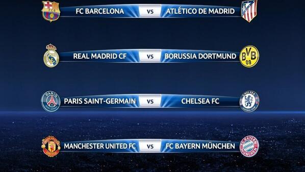 Barça vs Atlético y RM vs Borussia en Champions League