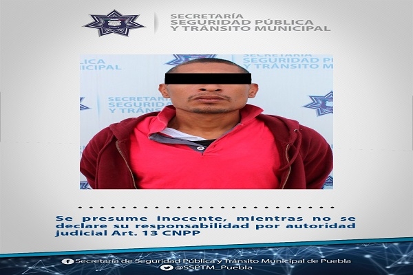 Asaltante de transeúntes fue capturado en el centro de Puebla