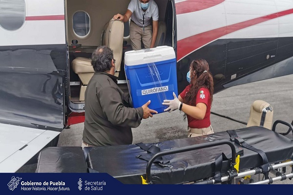 SUMA traslada órganos donados vía aérea al aeropuerto de Huejotzingo y CDMX