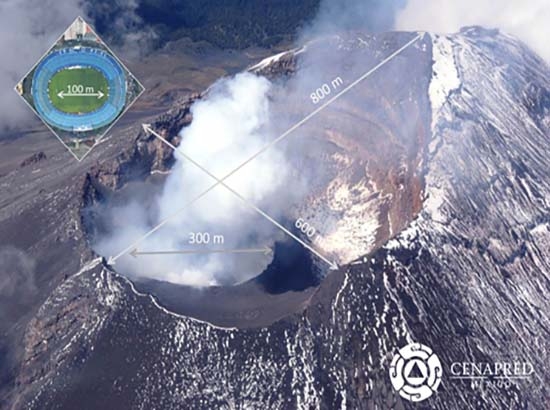 Cenapred detecta domo de 70 metros en el volcán Popocatépetl