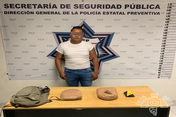 Vendedor de droga y delincuente es detenido en el centro de Puebla