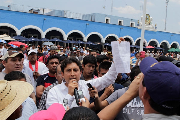 Protestan en Cholula contra expropiaciones en zona arqueológica