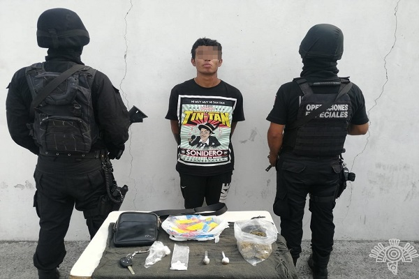 Sujeto en posesión de drogas fue detenido con la colonia Tilostoc